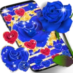 blue golden rose wallpapers android application logo